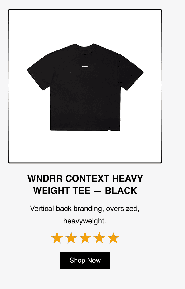 WNDRR Context Heavy Weight Tee - Black