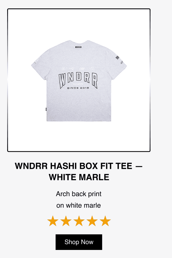 WNDRR Hashi Box Fit Tee - White Marle