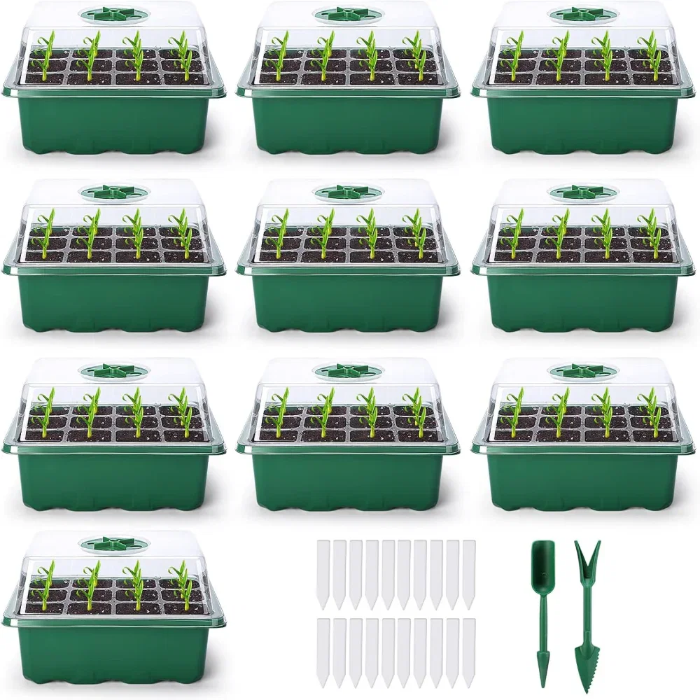 Seed Starter Kit with Trays - Adjustable Humidity Seedling Germination Set