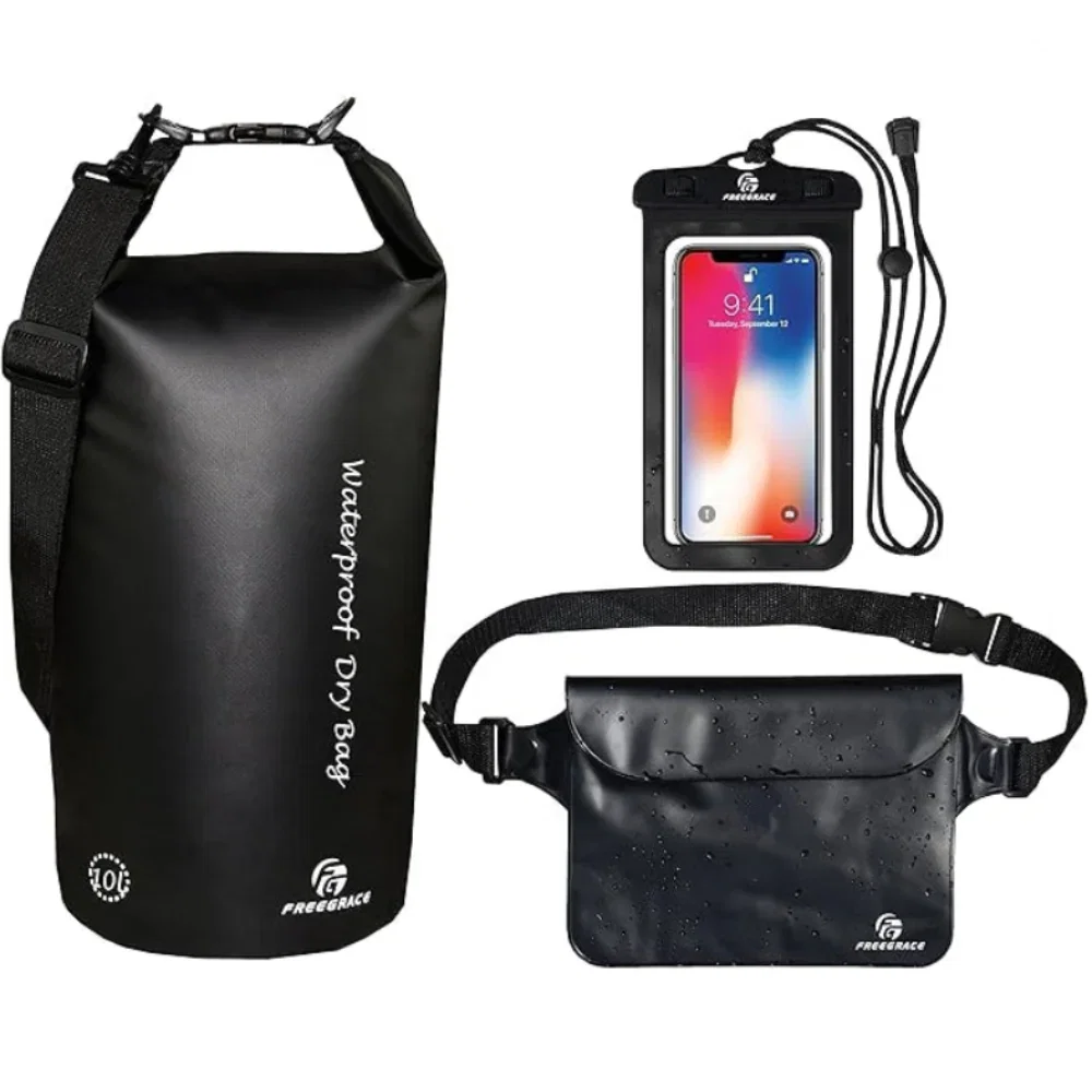 Waterproof Dry Bag Set - Submersible Dry Sack with Phone Case for Water Activities