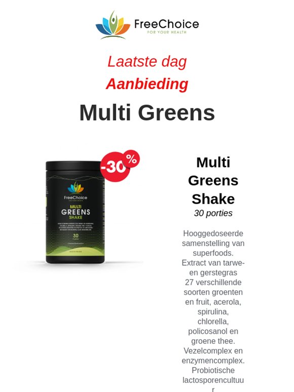 🥬 Laatste dag: Aanbieding Multi Greens & Multi Collageen