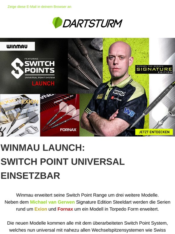 Winmau Juni Switch Point Launch: MvG Signature, Exion und Fornax jetzt erhältlich