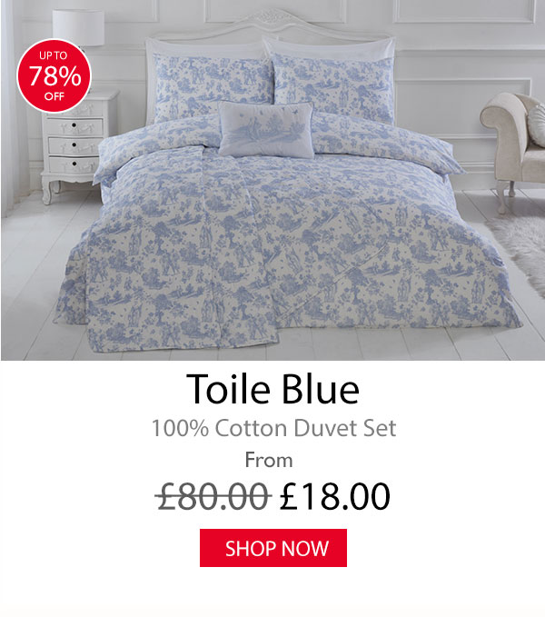Toile Blue 100% Cotton Duvet Set