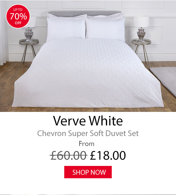 Verve White 3D Chevron Super Soft Duvet Set