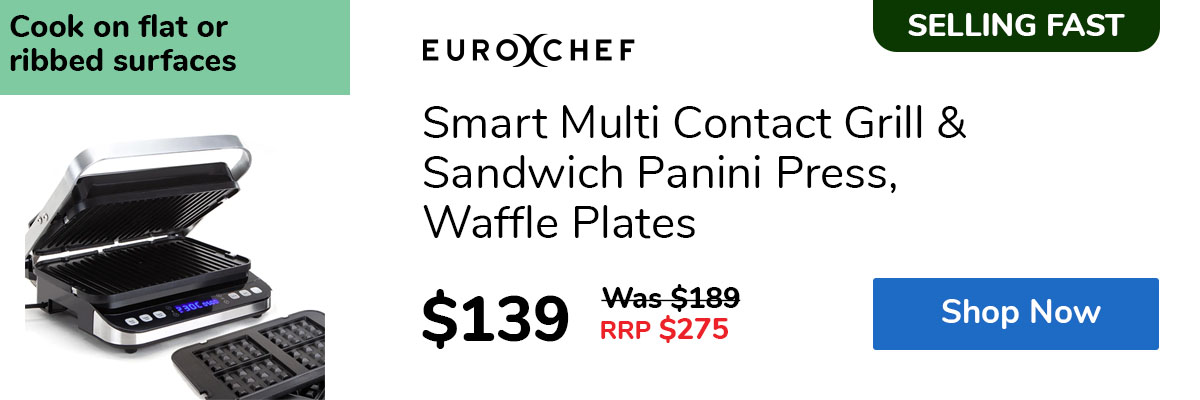 Smart Multi Contact Grill & Sandwich Panini Press, Waffle Plates