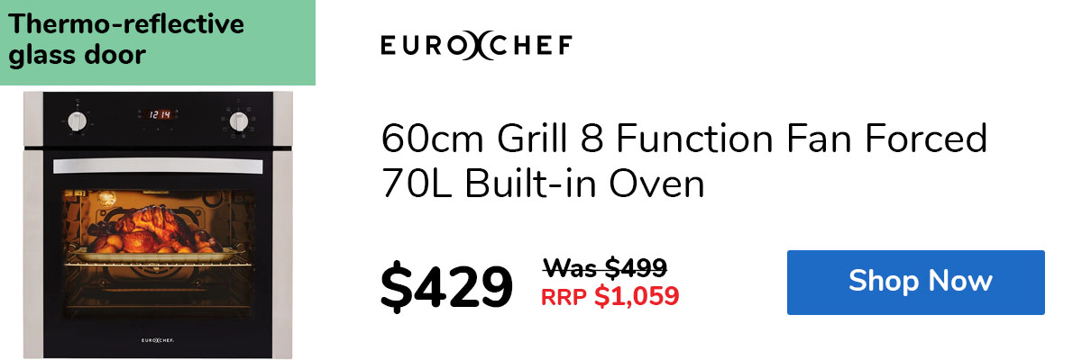 60cm Grill 8 Function Fan Forced 70L Built-in Oven