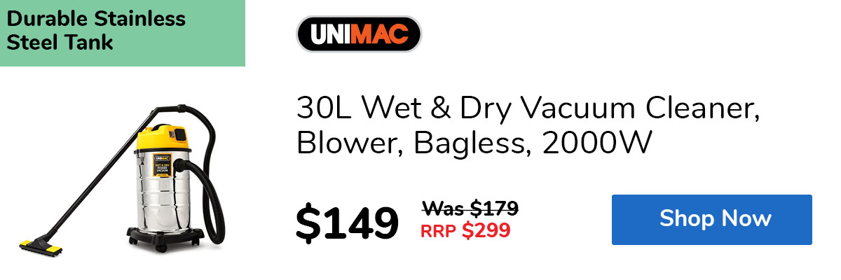 30L Wet & Dry Vacuum Cleaner, Blower, Bagless, 2000W