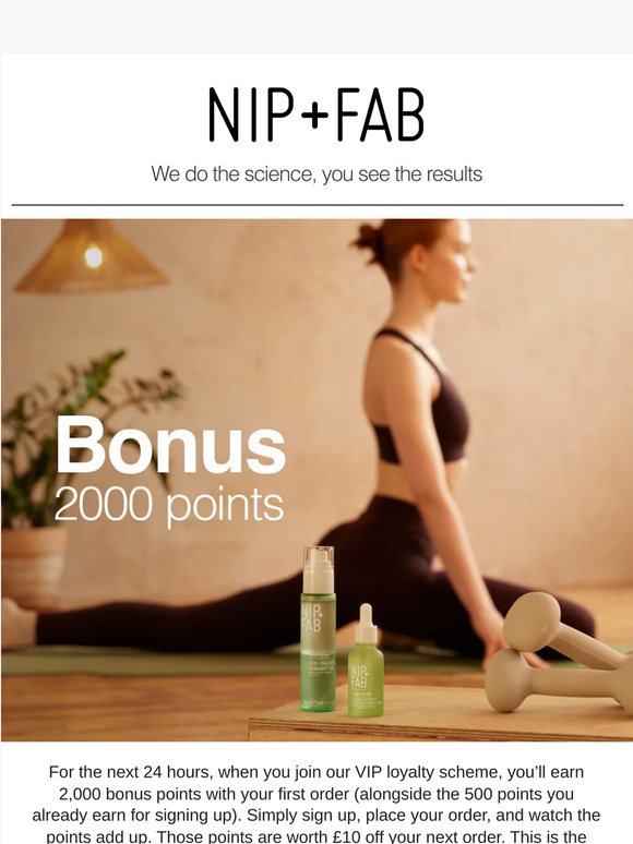 Join today and get bonus 2000 points worth £10