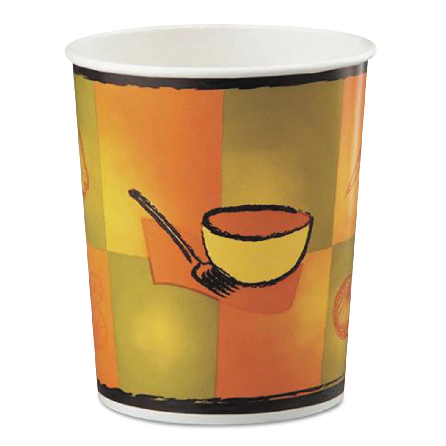 Image of Chinet® Streetside Squat Paper Food Container, Streetside Design, 16 oz, 25/Bag (HUH70316C) (040044)