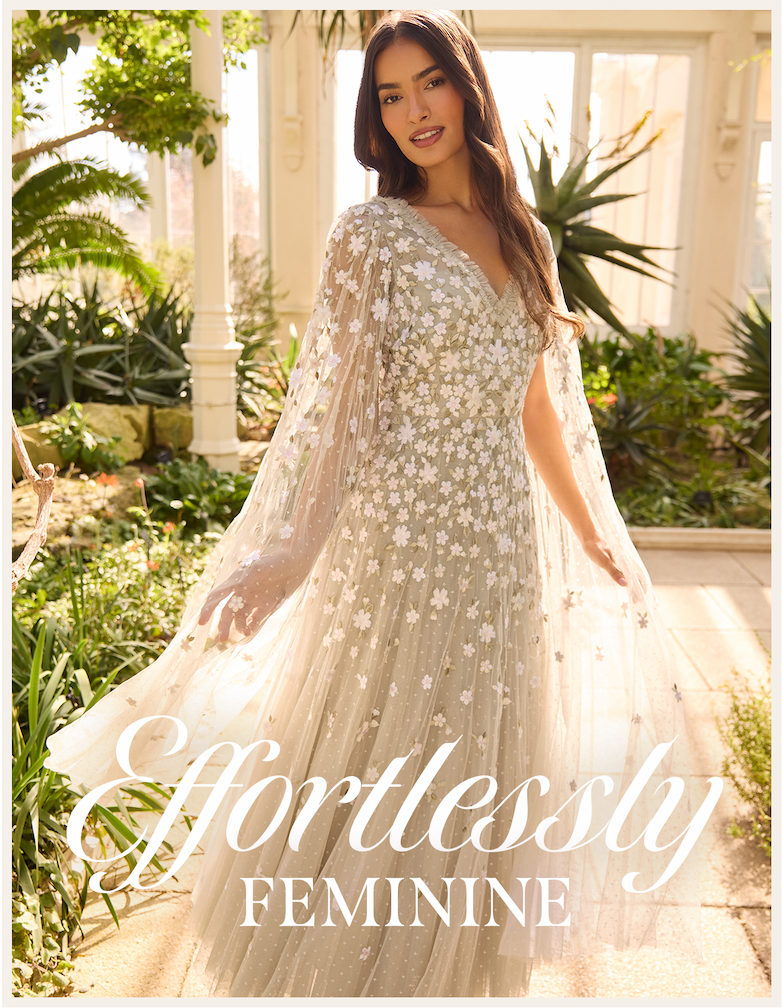 Camellia Ditsy Cape Sleeve Ankle Gown