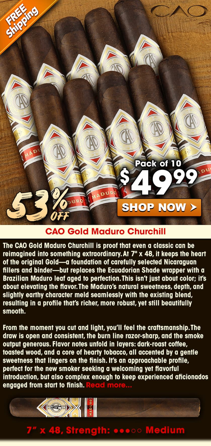  CAO Gold Maduro Churchill 