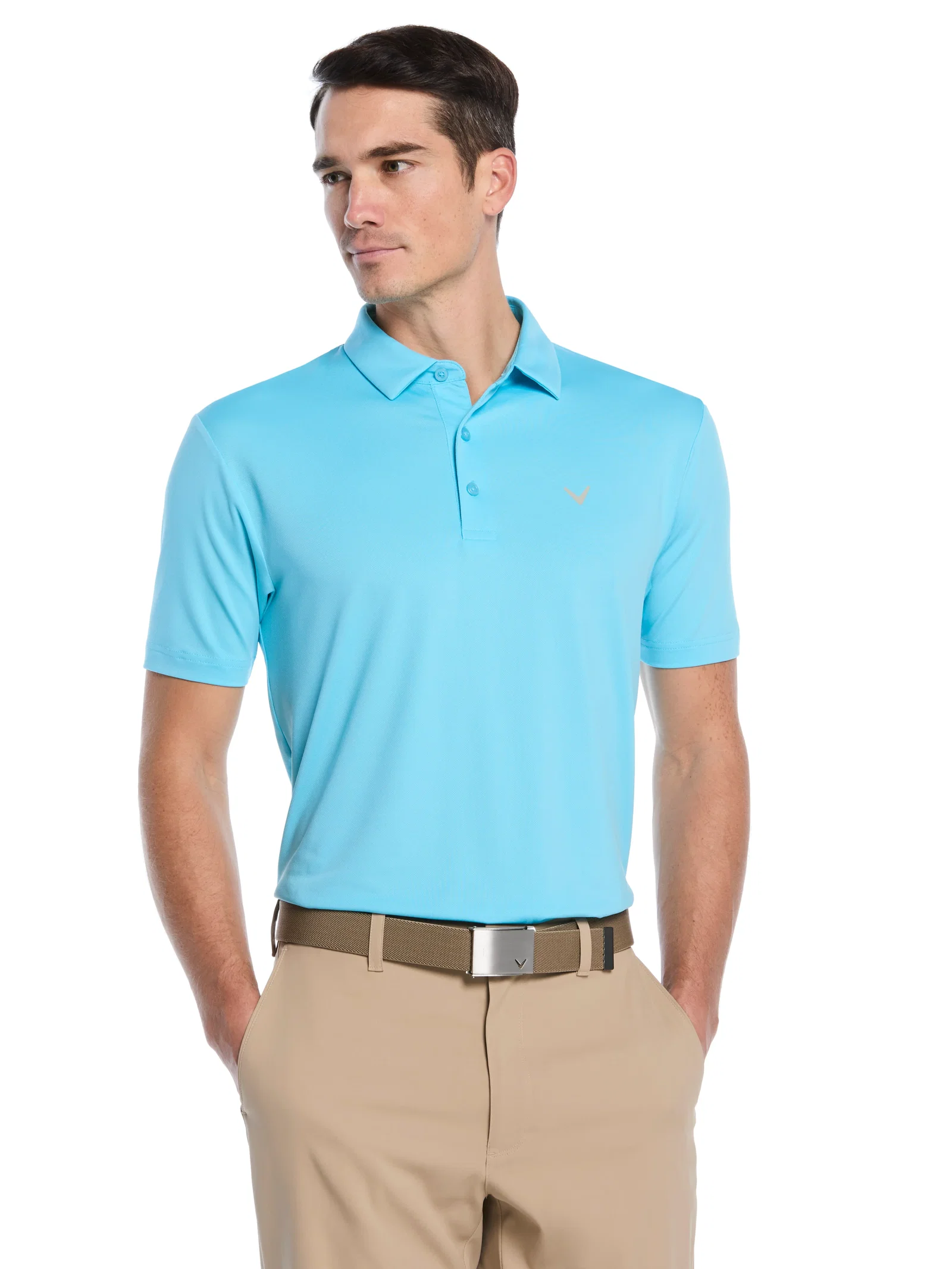 Image of Mens Micro Hex Golf Polo Shirt
