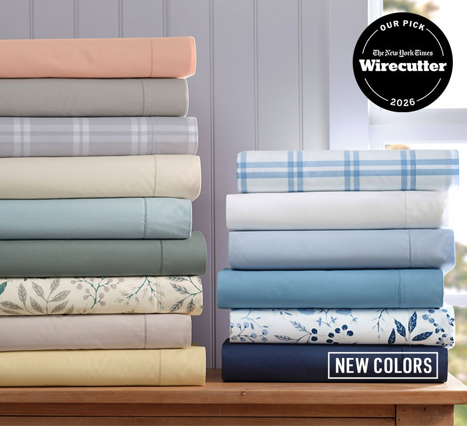 280-Thread-Count Pima Cotton Percale. 2026 Wirecutter Pick.