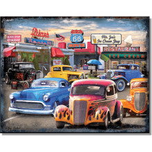 Route 66 Movie Night Metal Sign   by Desperate Enterprises