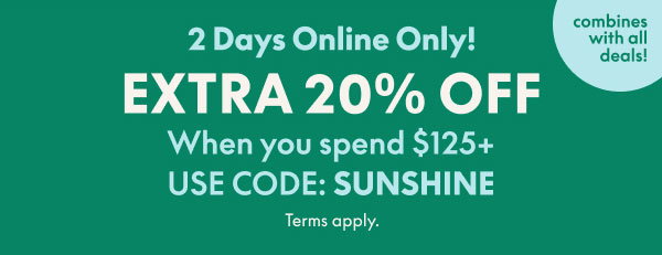 20% Off $125+ or 10% Off $75
