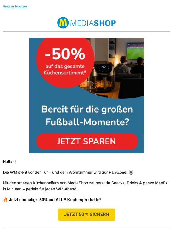 ⚽ 50% auf alles für den perfekten WM-Start!