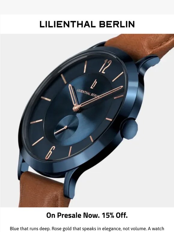 The Classic Blue Rose Gold is on presale now.