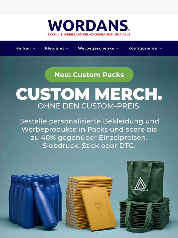 Neu: Custom Merch Packs