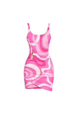 Justine Geometric Sheen Jersey Dress >> Shop Now