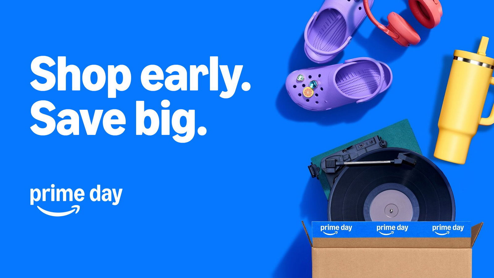 Prime Day early deals flyer with items spilling out of box. 