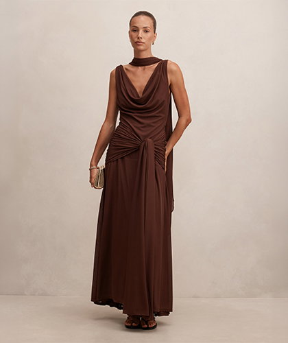 Vivianne Scarf Tie Maxi Dress