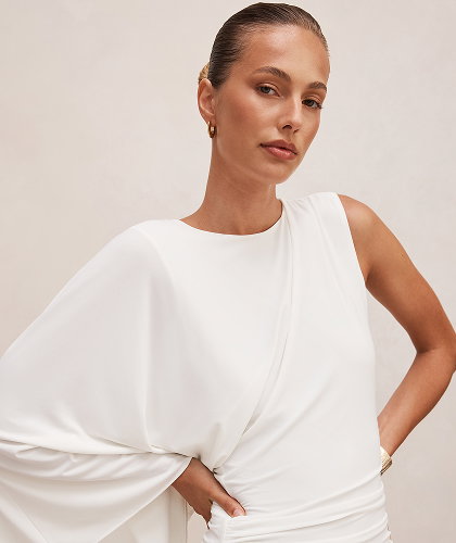 Fleur Cape Shoulder Maxi Dress