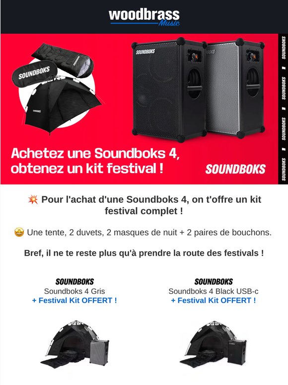 💥 Kit Festival OFFERT avec ta Soundboks 4 !