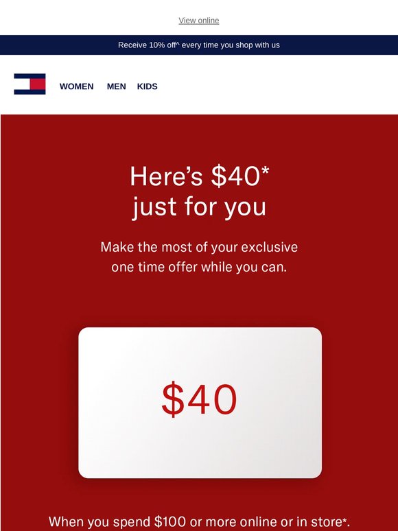 Here's $40 just for you, —