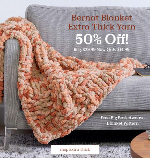 50% Off Bernat Blanket Extra Thick Yarn
