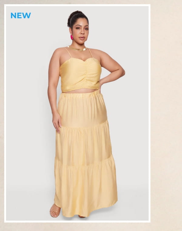 Shop Plus Size High Waisted Ruffle Tiered Maxi Skirt