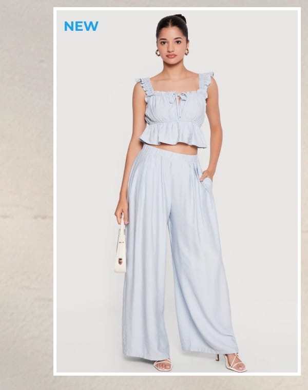 Shop High Waisted Pleated Wide Leg Pants