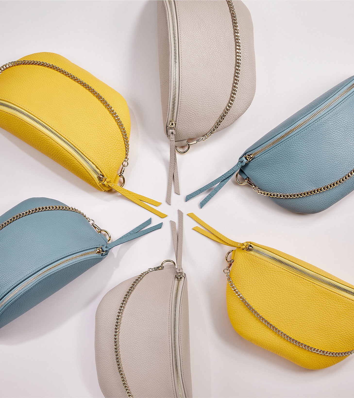 Featuring the Beck in Yellow, Beechwood, and Coastal Blue.