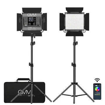 GVM-800D-II 40W Bi-color and RGB Video Panel Light(2-Light Kit)