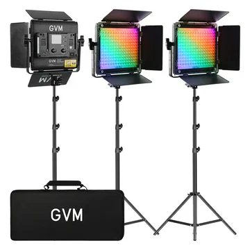 GVM-800D-6X 40W Bi-color and RGB Video Panel Light(3-Light Kit)