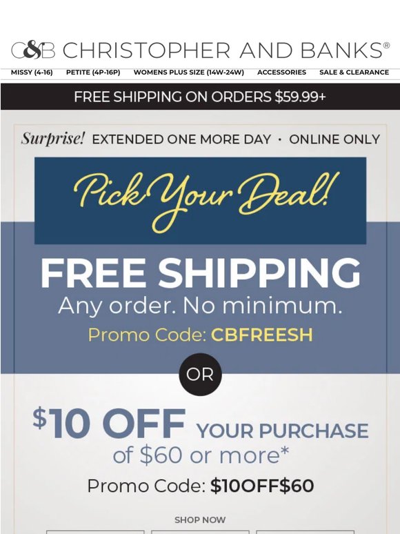 Surprise! Pick Your Deal is Extended Today