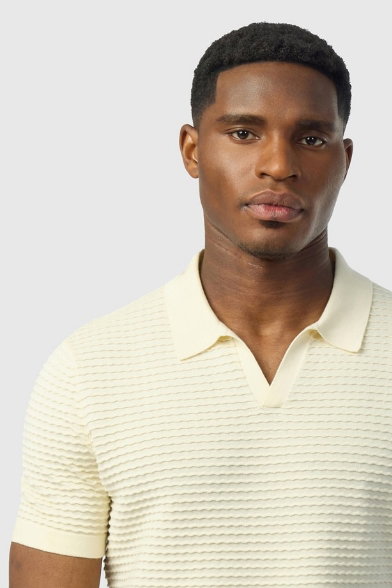 Ted Baker Ivory Short Sleeve Open Neck Polo