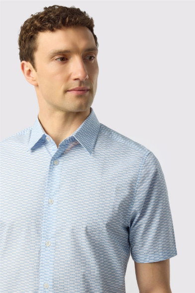 Ted Baker Lighter blue short sleeve geo print shirt