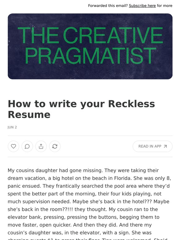 How to write your Reckless Resume