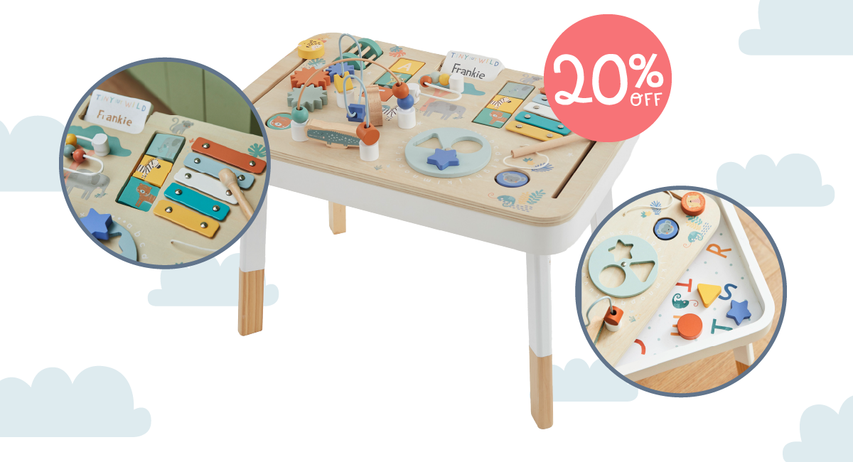 Personalised Wooden Safari Activity Table FSC®
