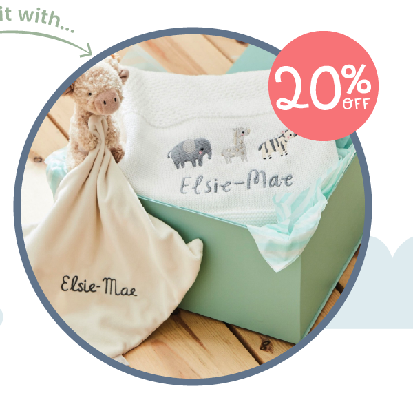 Personalised Safari Animals Blanket Gift Set