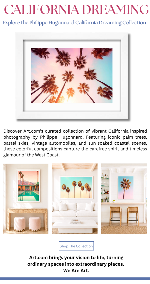 California Dreaming - Explore the Philippe Hugonnard California Dreaming Collection. Discover Art.com's curated collection of vibrant California-inspired photography by Philippe Hugonnard. Featuring iconic palm trees, pastel skies, vintage automobiles, and sun-soaked coastal scene, these colorful copositions capture the carefree spirit and timeless glamor of the West Coast.