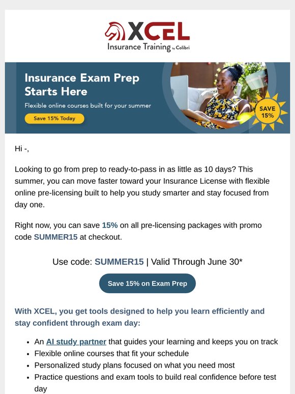 Start now, be insurance licensed by fall