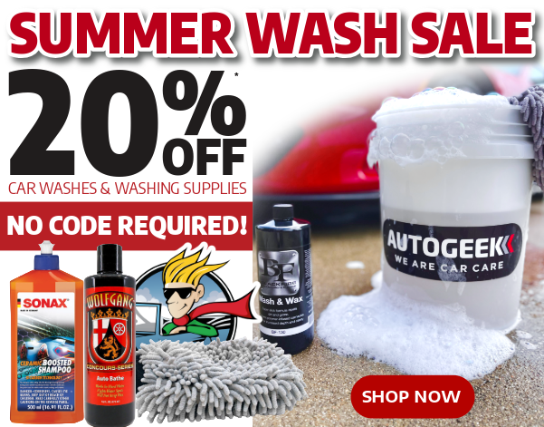 Summer Wash Sale - Up To 20% Off Car Wash & Washing Supplies or 15% Off Everything Else Over $50!