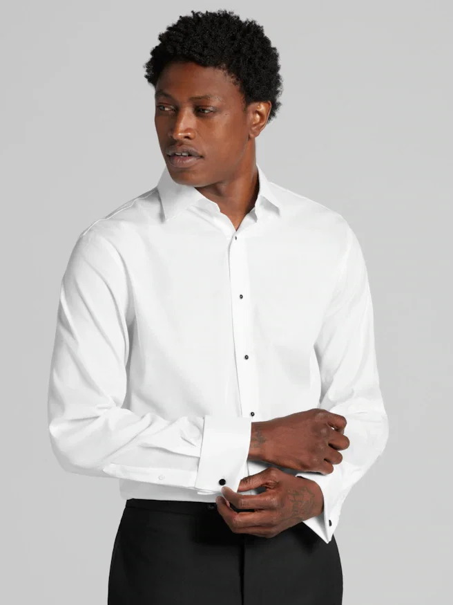 Pronto Uomo Modern Fit French Cuff Twill Formal Dress Shirt
