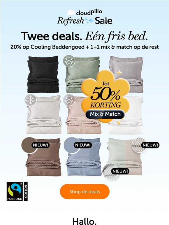 Twee beddengoed deals, één frisse upgrade