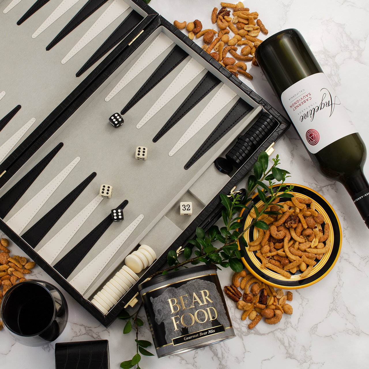 Image of Game Night Backgammon & Red Wine Gift Set