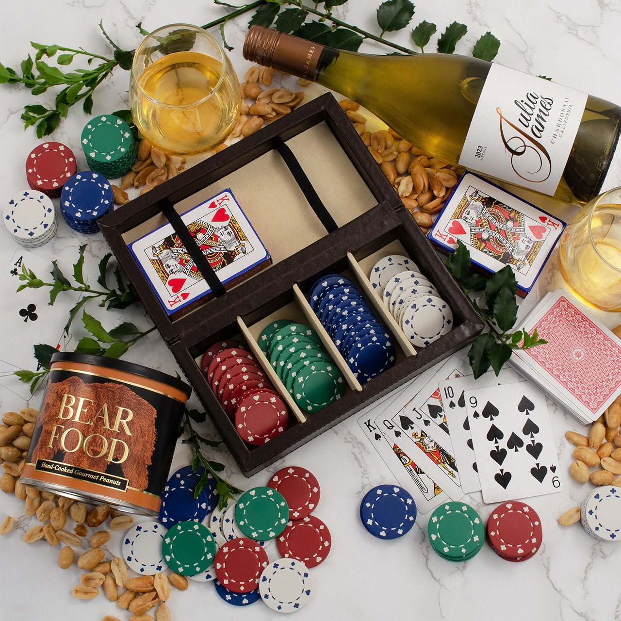 Image of High Rollers Poker & White Wine Gift Set