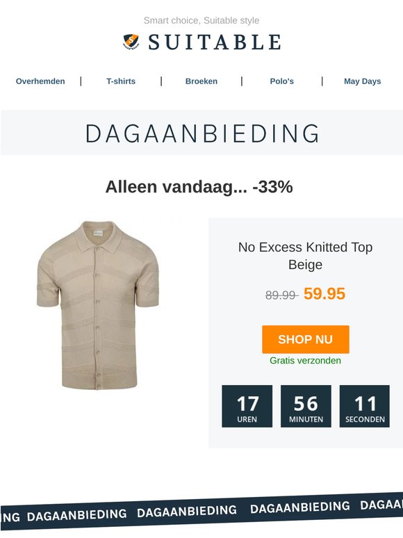 Alleen vandaag: No Excess Knitted Top Beige