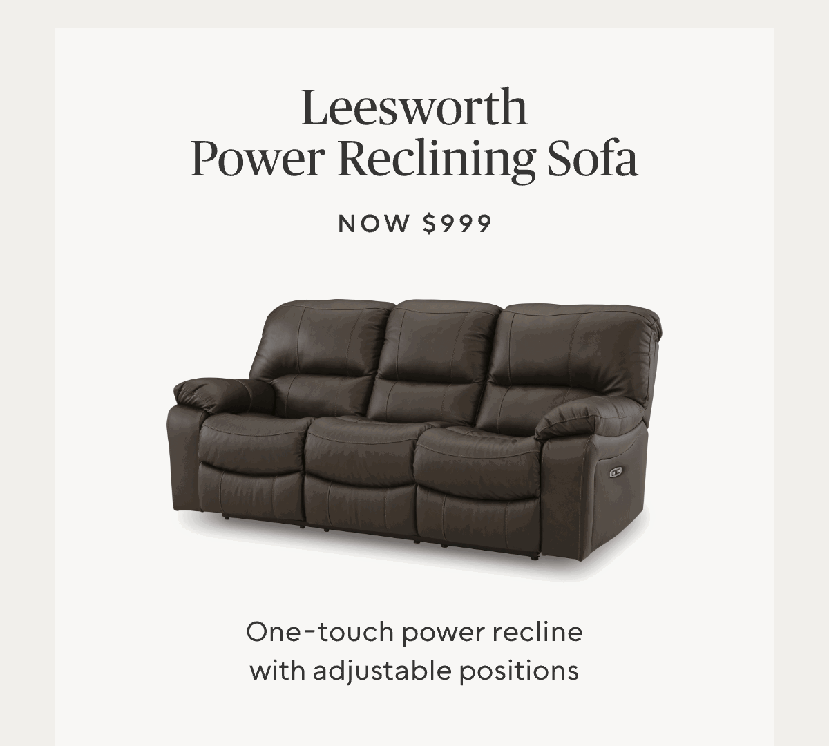 Leesworth Power Reclining Leather Sofa