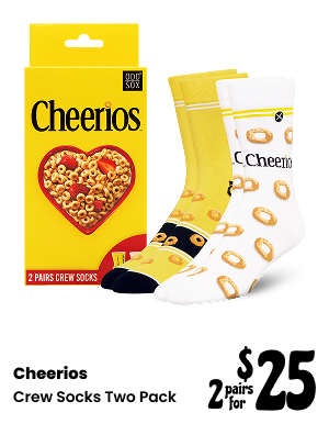 ODDMART Cheerios Crew Socks 2 Pack